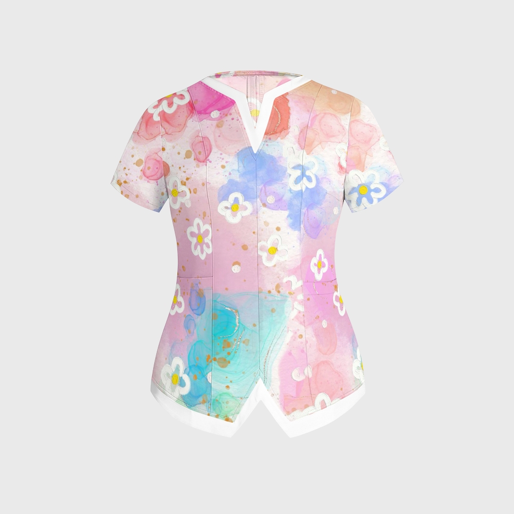 Women's Gradient Warm And Cold Color Scrub Set SG16