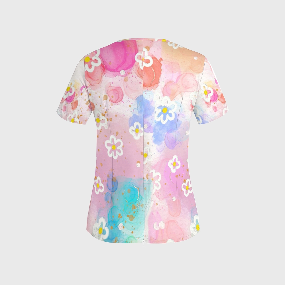 Women's Gradient Warm And Cold Color Scrub Set SG16