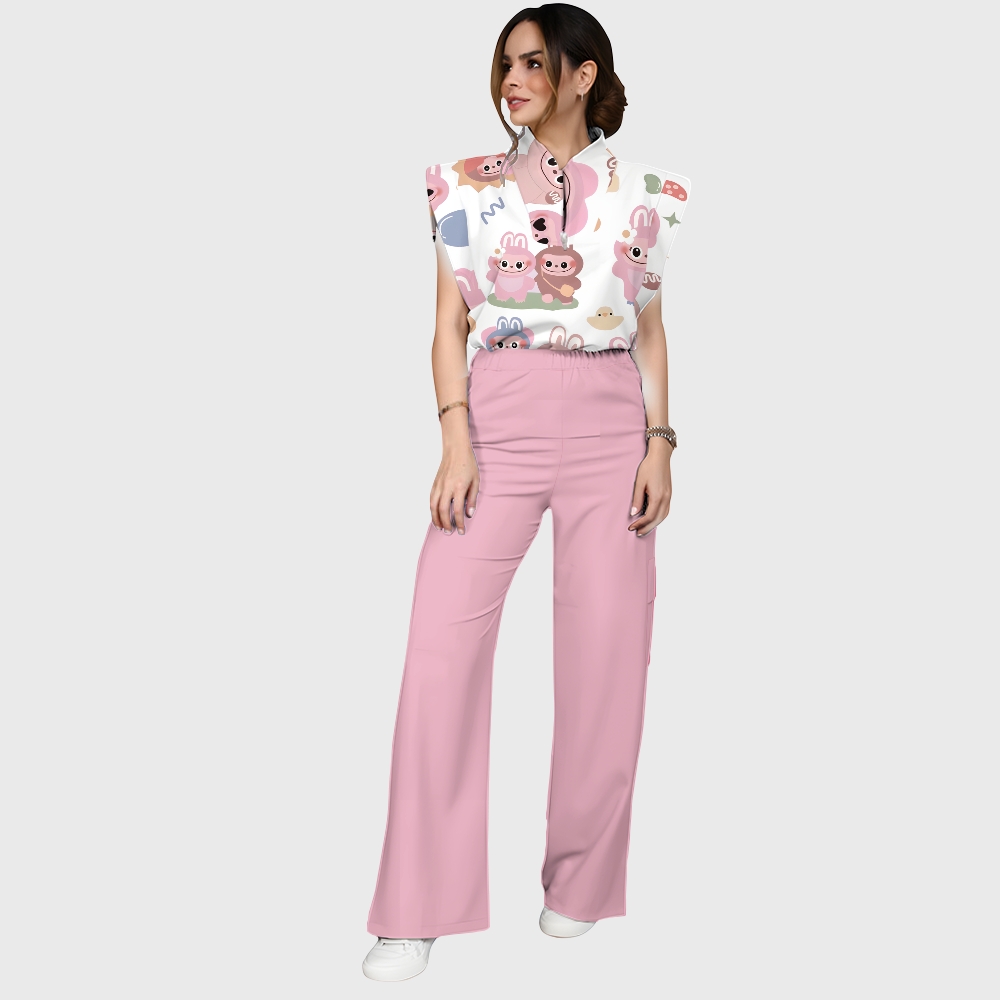 Women's LABUBU Printed Scrub SetSN02