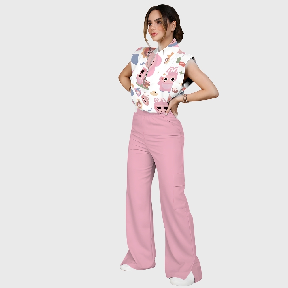 Women's LABUBU Printed Scrub SetSN02