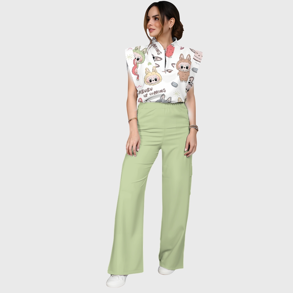 Women's LABUBU Printed Scrub Set SN03