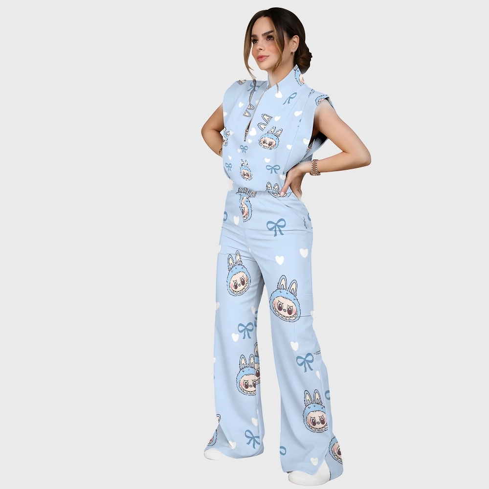 Women's LABUBU Printed Scrub Set SN04