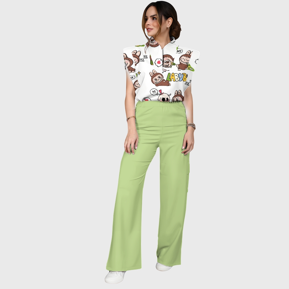 Women's LABUBU Printed Scrub Set SN05