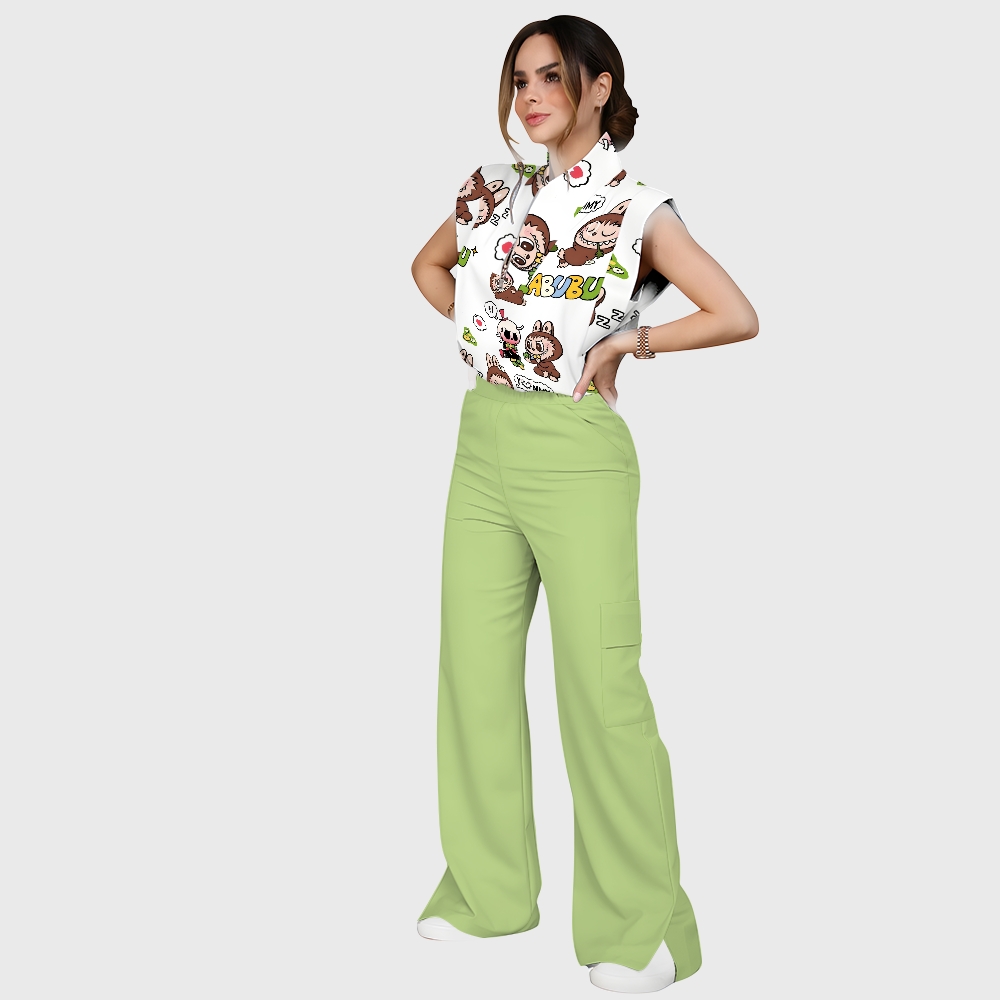 Women's LABUBU Printed Scrub Set SN05