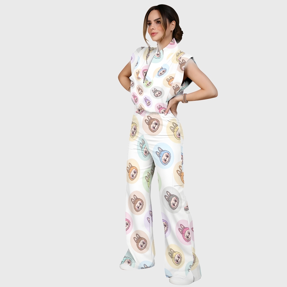 Women's LABUBU Printed Scrub Set SN06