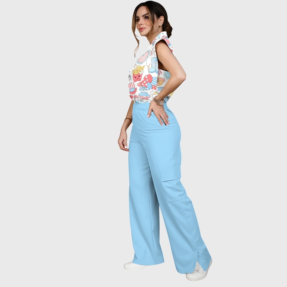 Women'sJuly 4th Celebration Printed Scrub Set SA01