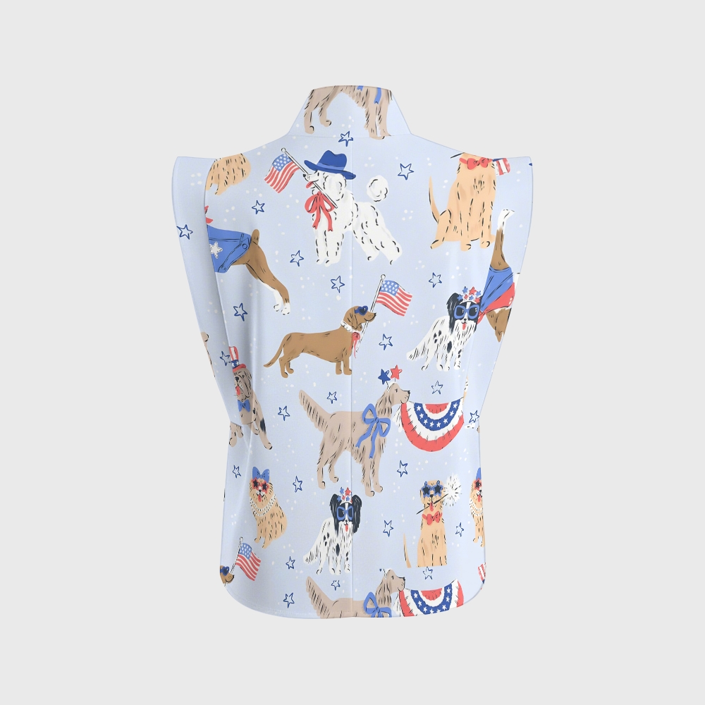 Women's July 4th Dog Printed Scrub Set SA02