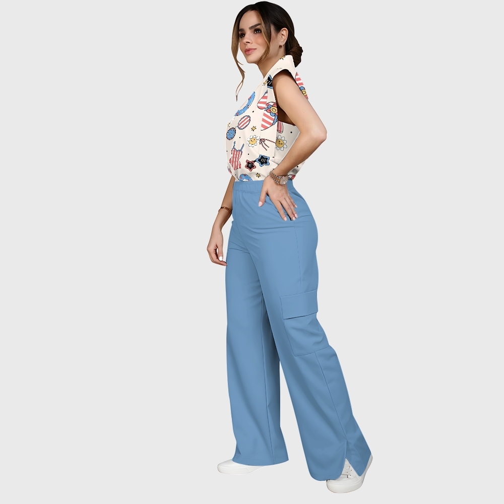 Women's American Pattern Scrub Set SA03