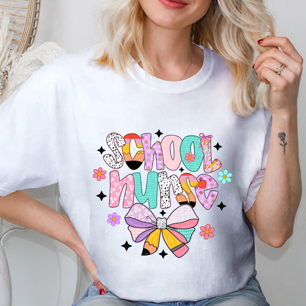 Hand-Drawn Preppy School Nurse T-shirt