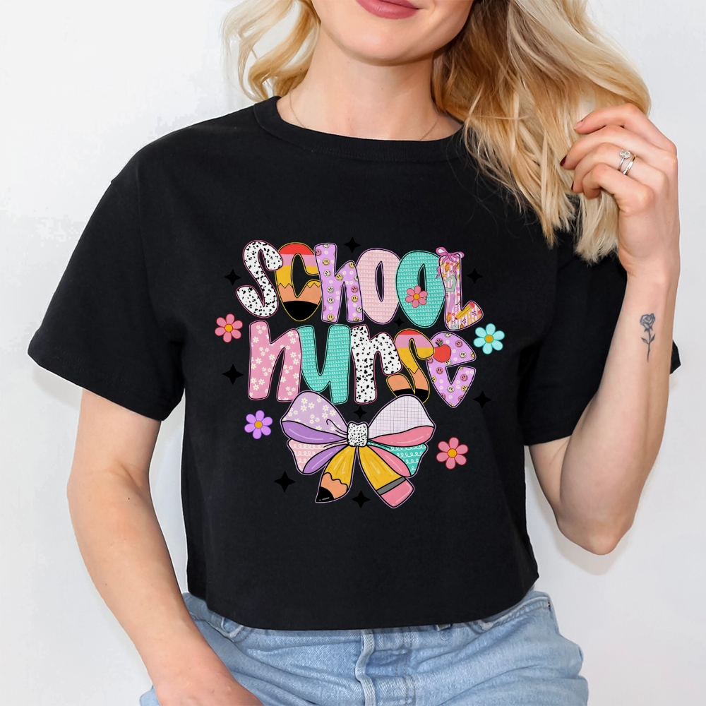 Hand-Drawn Preppy School Nurse T-shirt