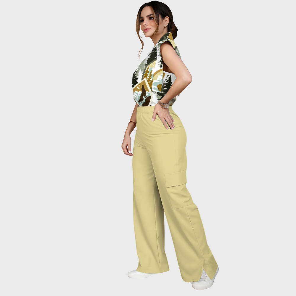 Women's Camouflage Widelife Printed Scrub Set ST861