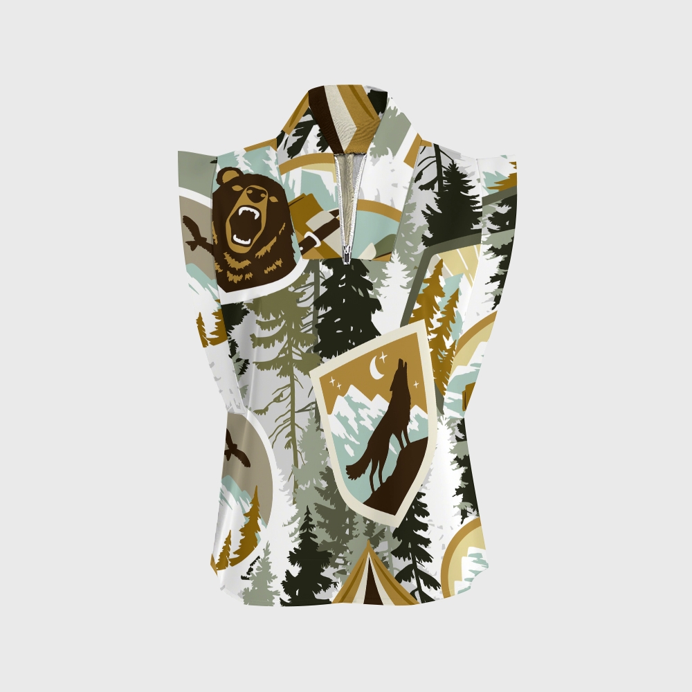 Women's Camouflage Widelife Printed Scrub Set ST861