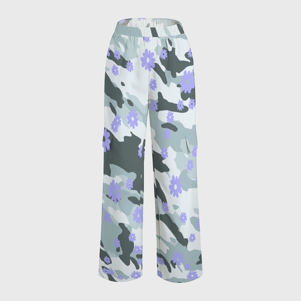 Women's Camouflage Floral Printed Scrub Set ST863