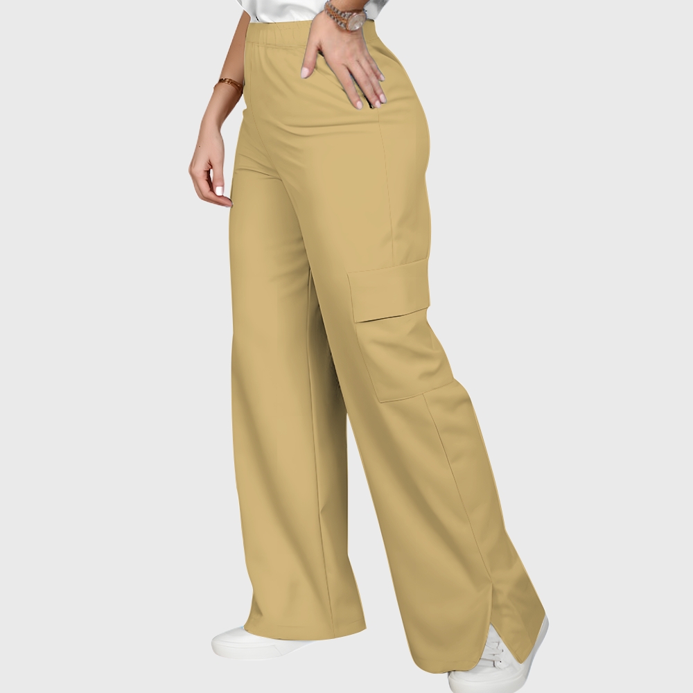 Women's Khaki Camouflage Printed Scrub Set ST864