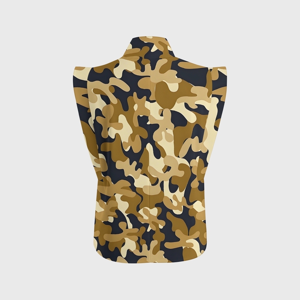 Women's Khaki Camouflage Printed Scrub Set ST864