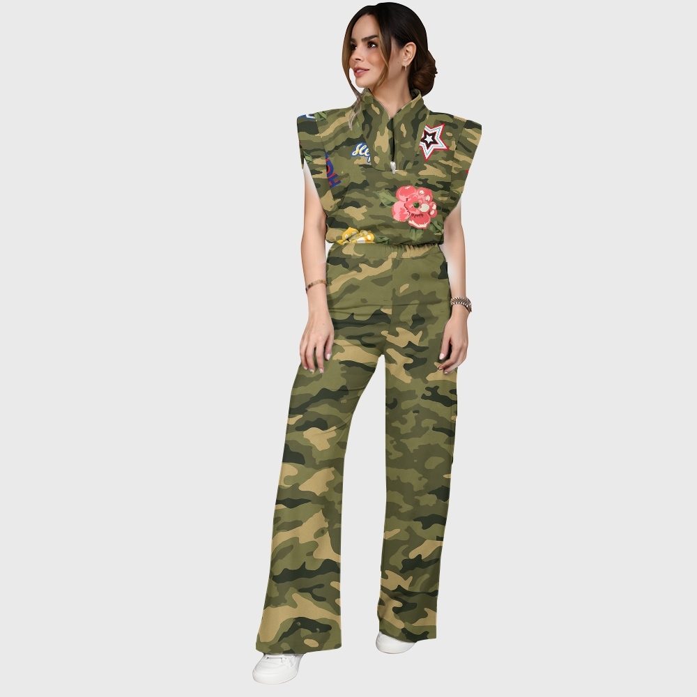Women's EDH Seek Camouflage Printed Scrub Set ST866