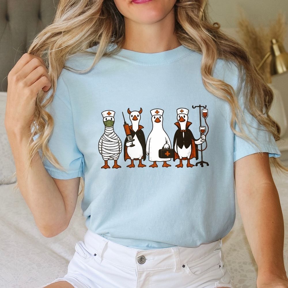 Funny Halloween Goose Nurse T-shirt