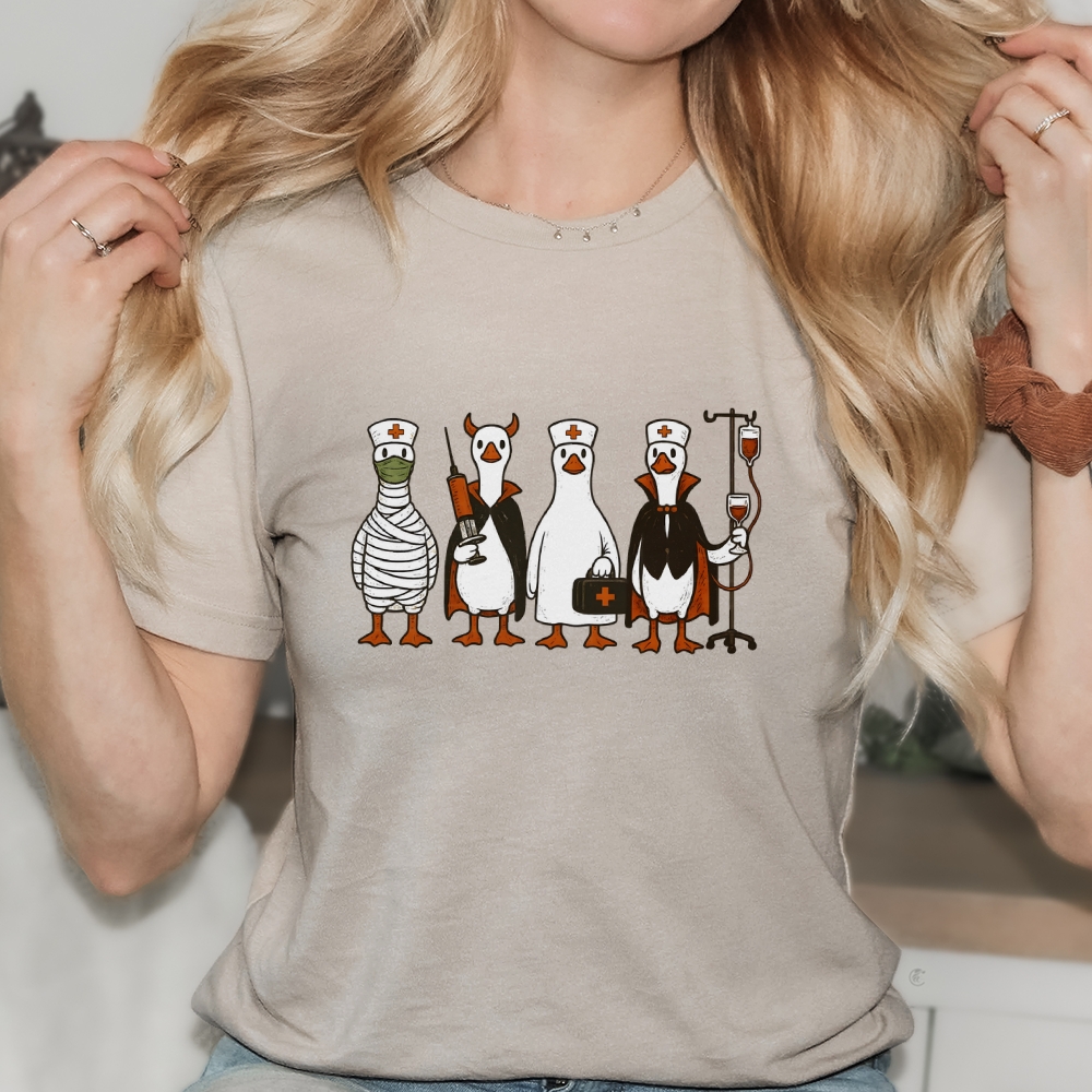 Funny Halloween Goose Nurse T-shirt