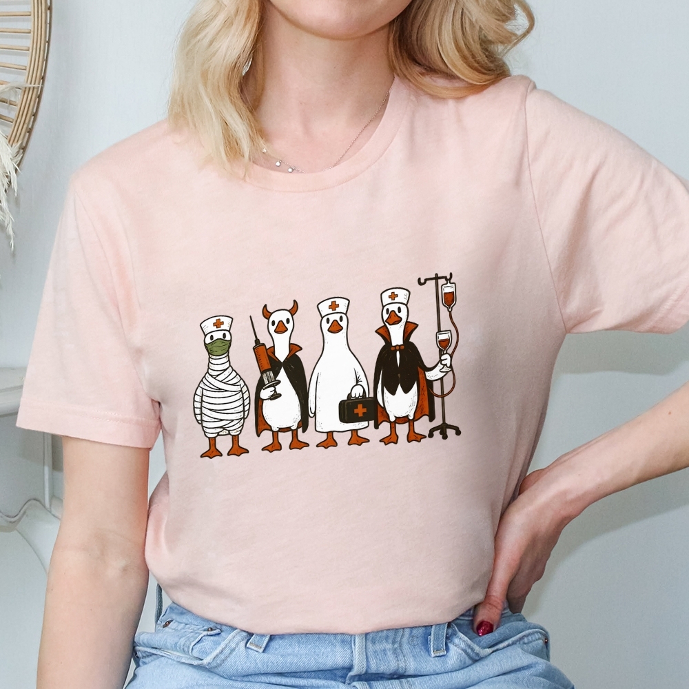 Funny Halloween Goose Nurse T-shirt