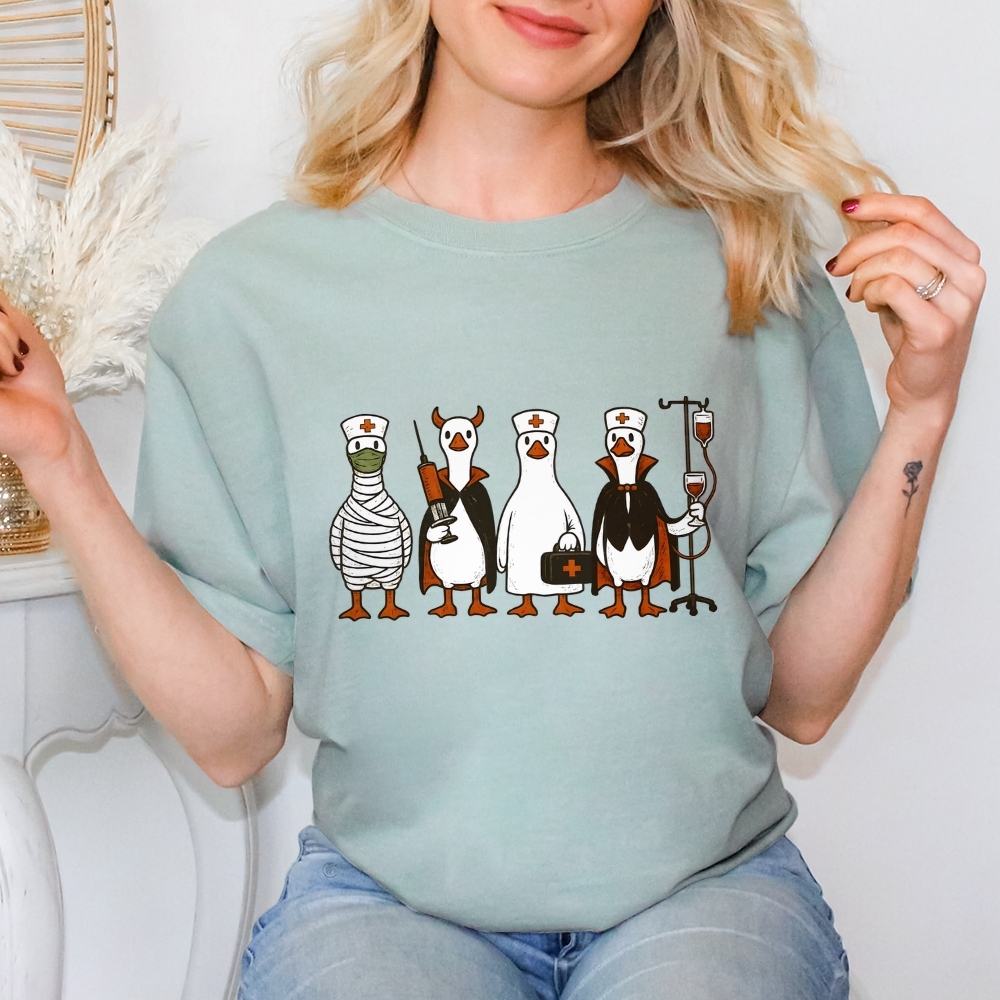 Funny Halloween Goose Nurse T-shirt
