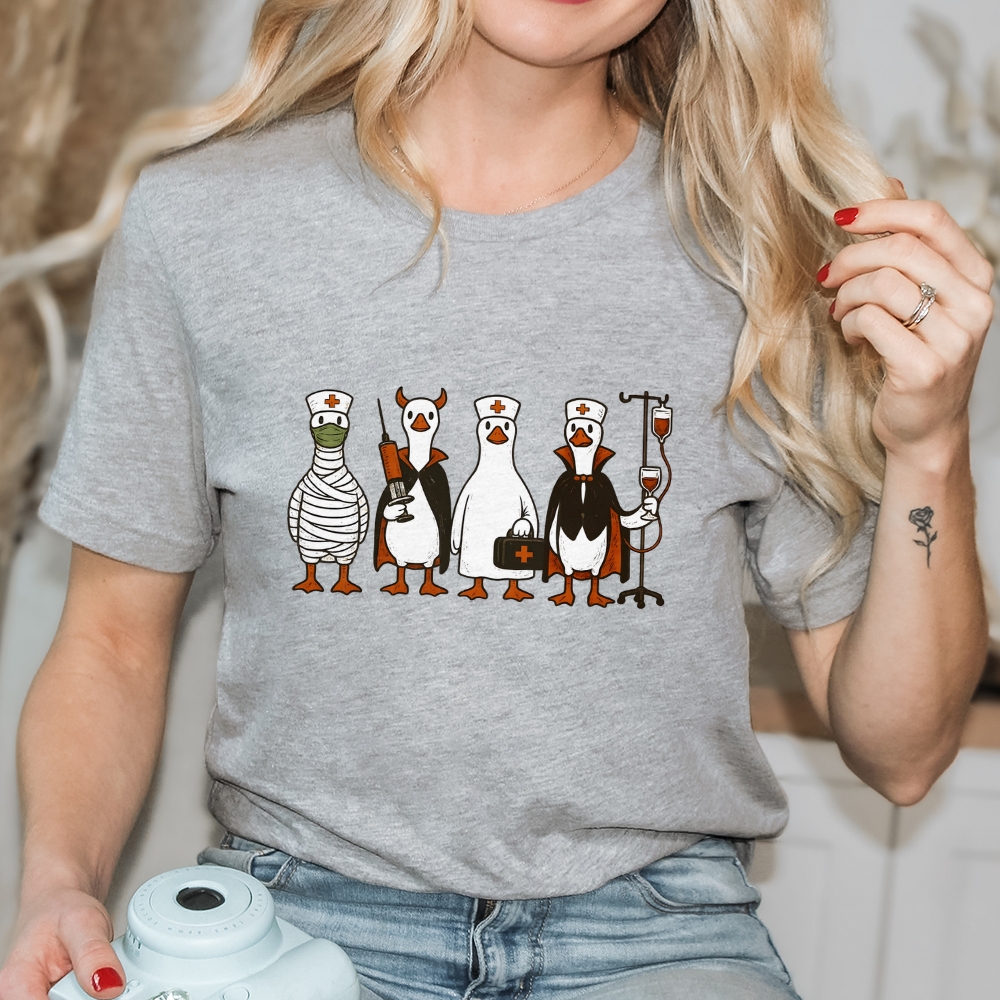 Funny Halloween Goose Nurse T-shirt