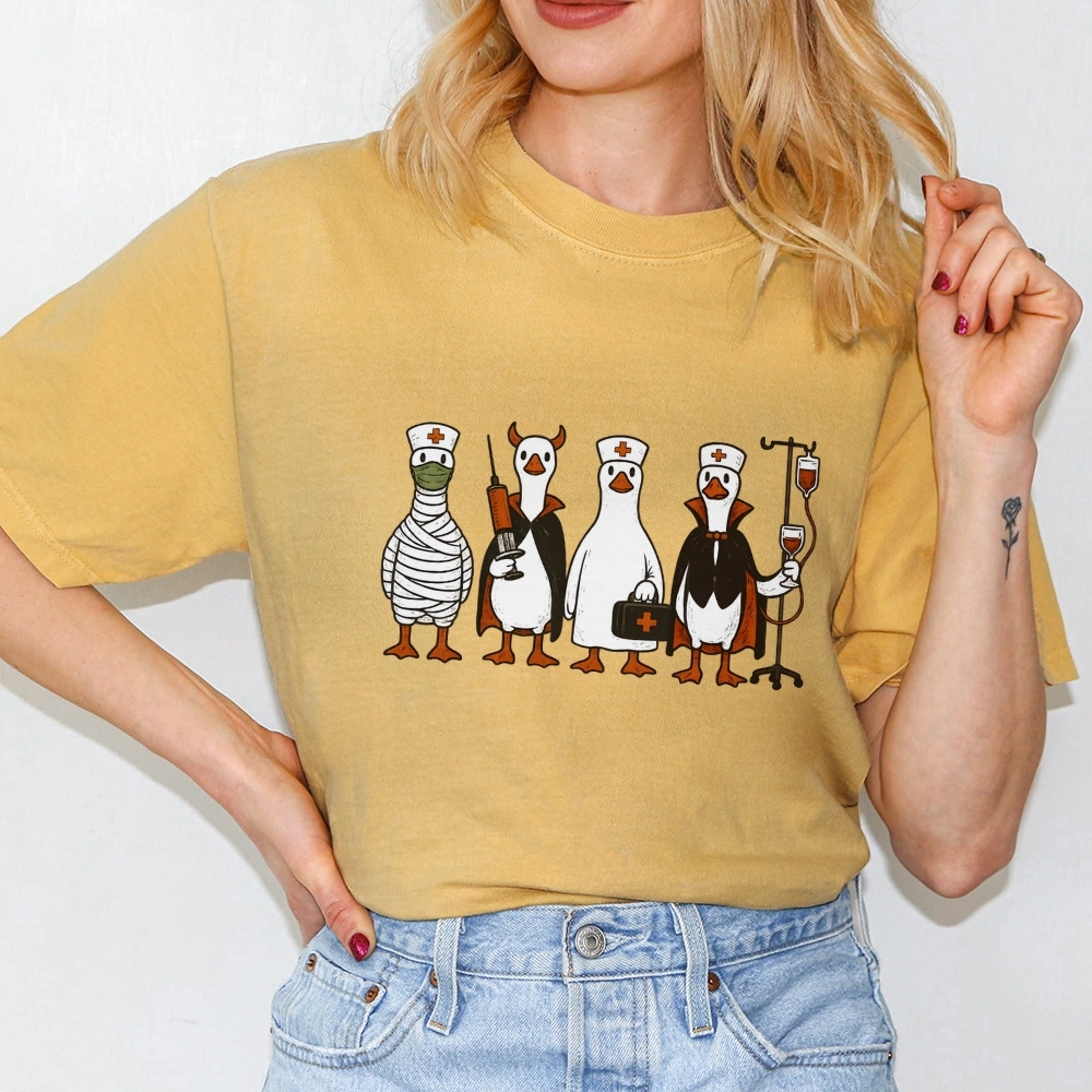 Funny Halloween Goose Nurse T-shirt
