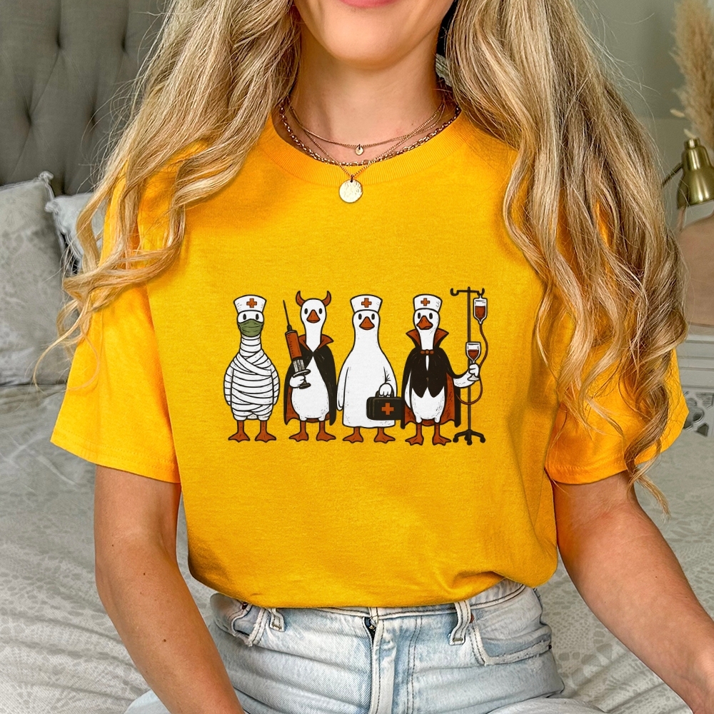Funny Halloween Goose Nurse T-shirt