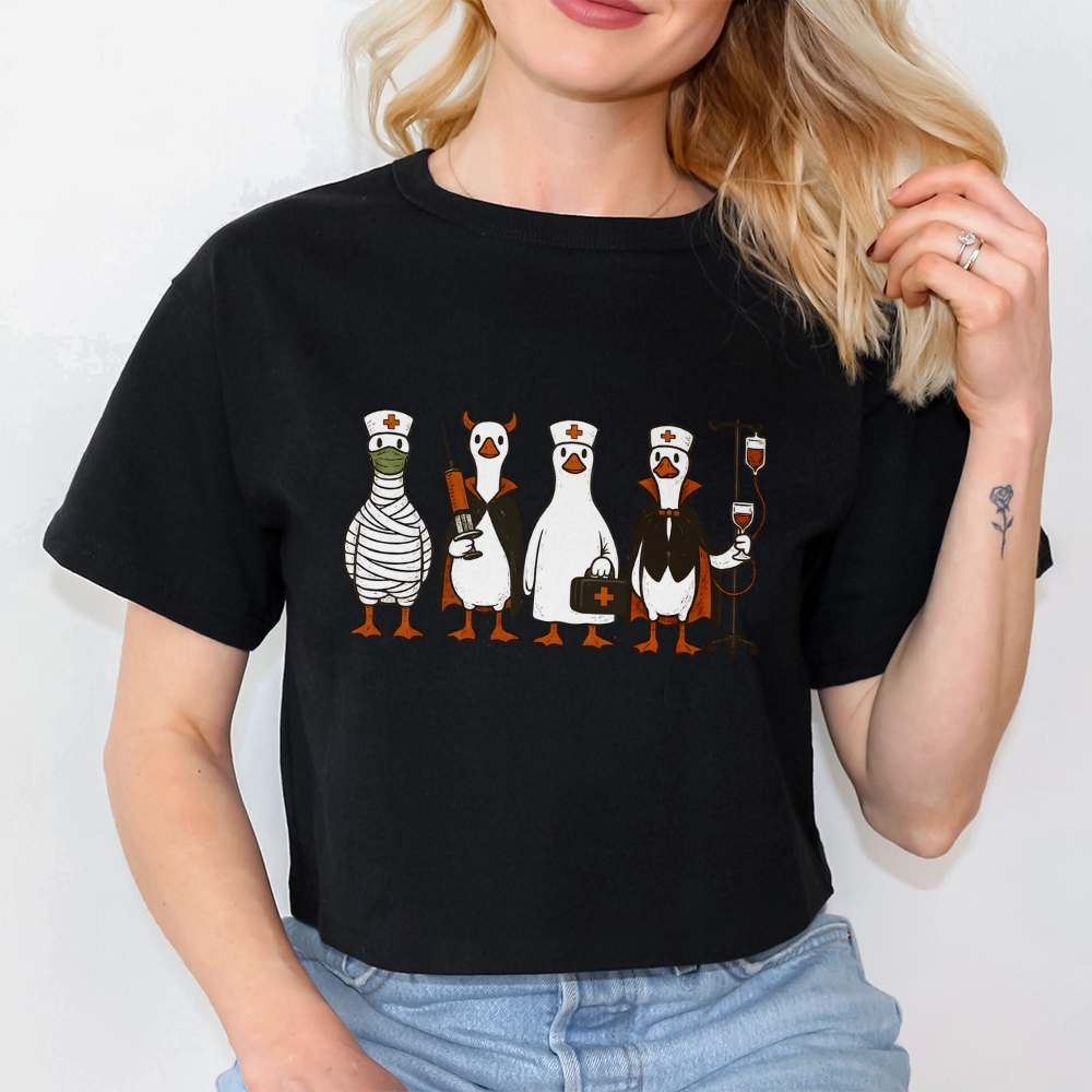 Funny Halloween Goose Nurse T-shirt