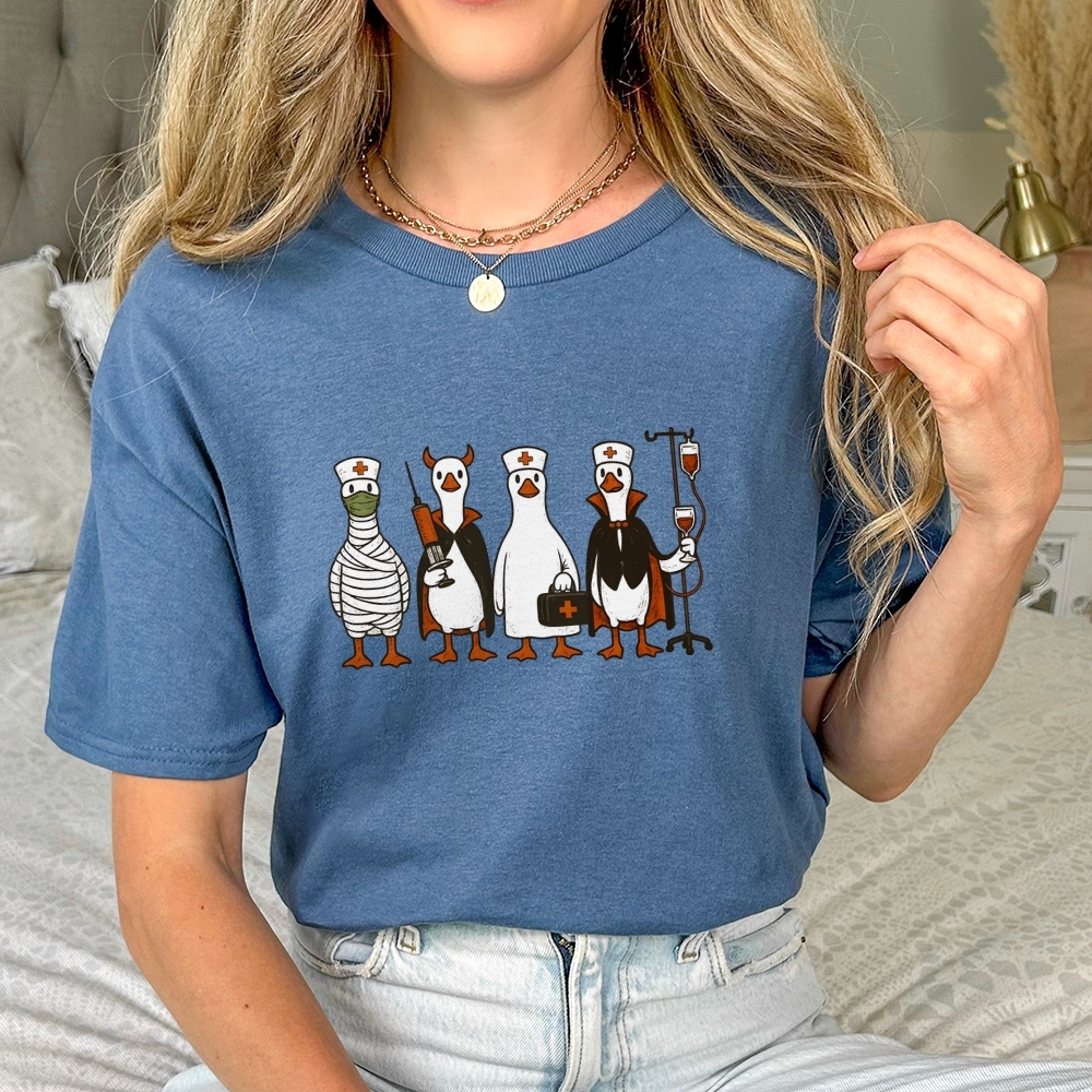 Funny Halloween Goose Nurse T-shirt