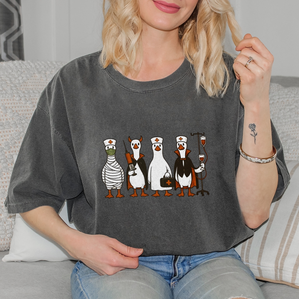 Funny Halloween Goose Nurse T-shirt