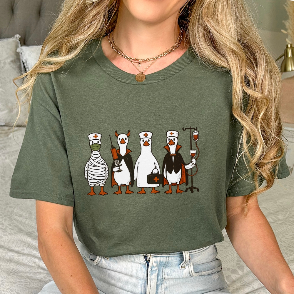 Funny Halloween Goose Nurse T-shirt