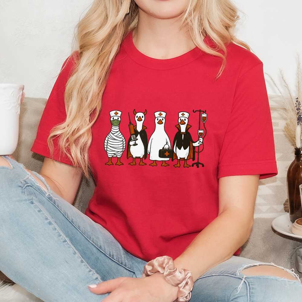 Funny Halloween Goose Nurse T-shirt