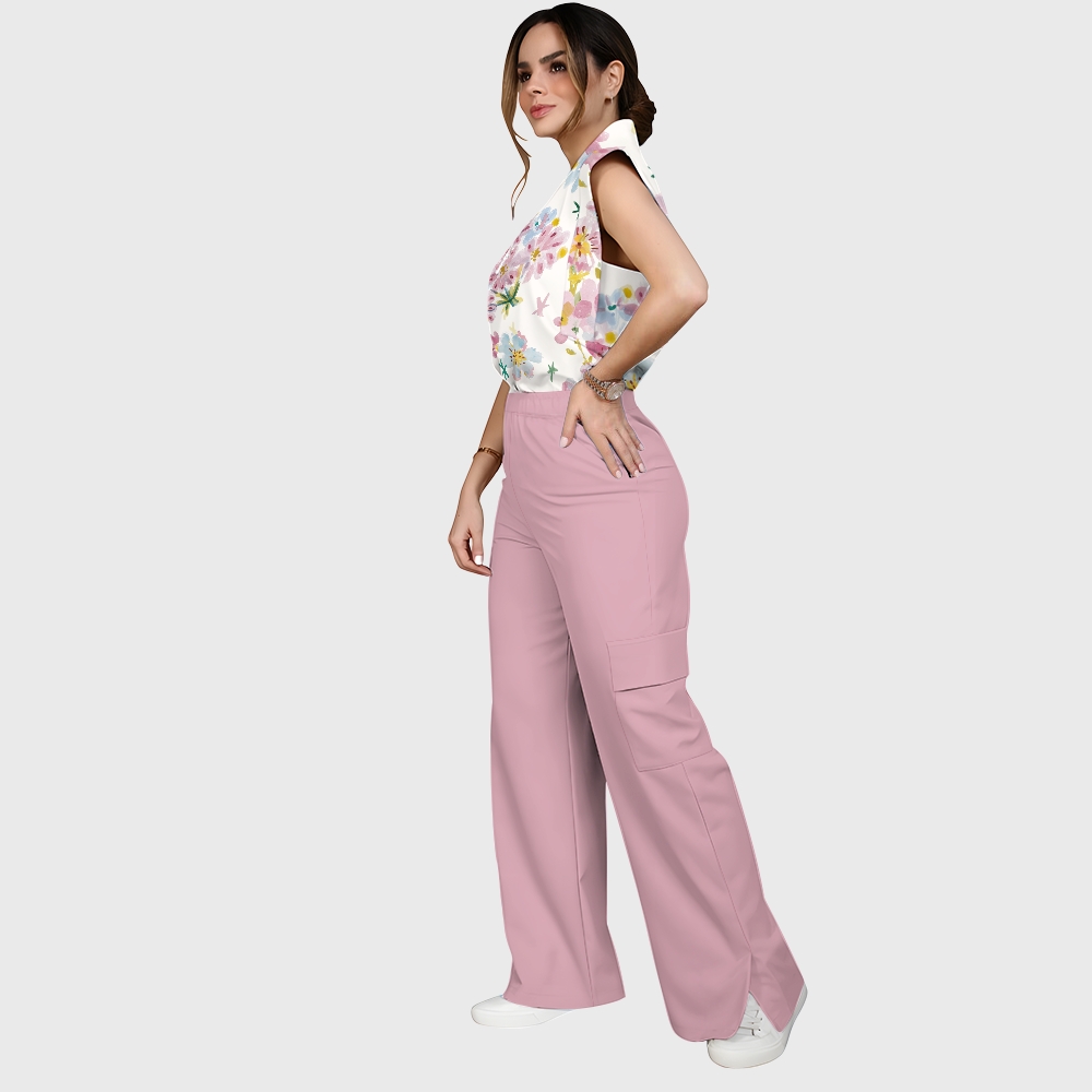 Women's Retro Floral Printed Scrub Set SF01