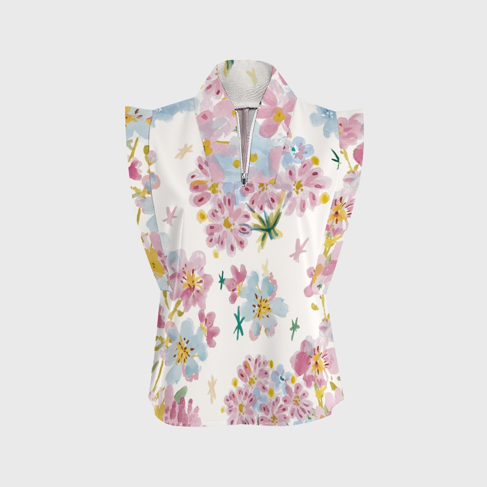 Women's Retro Floral Printed Scrub Set SF01