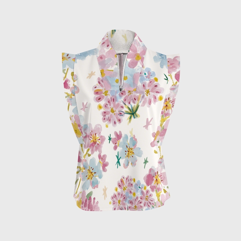Women's Retro Floral Printed Scrub Set SF01