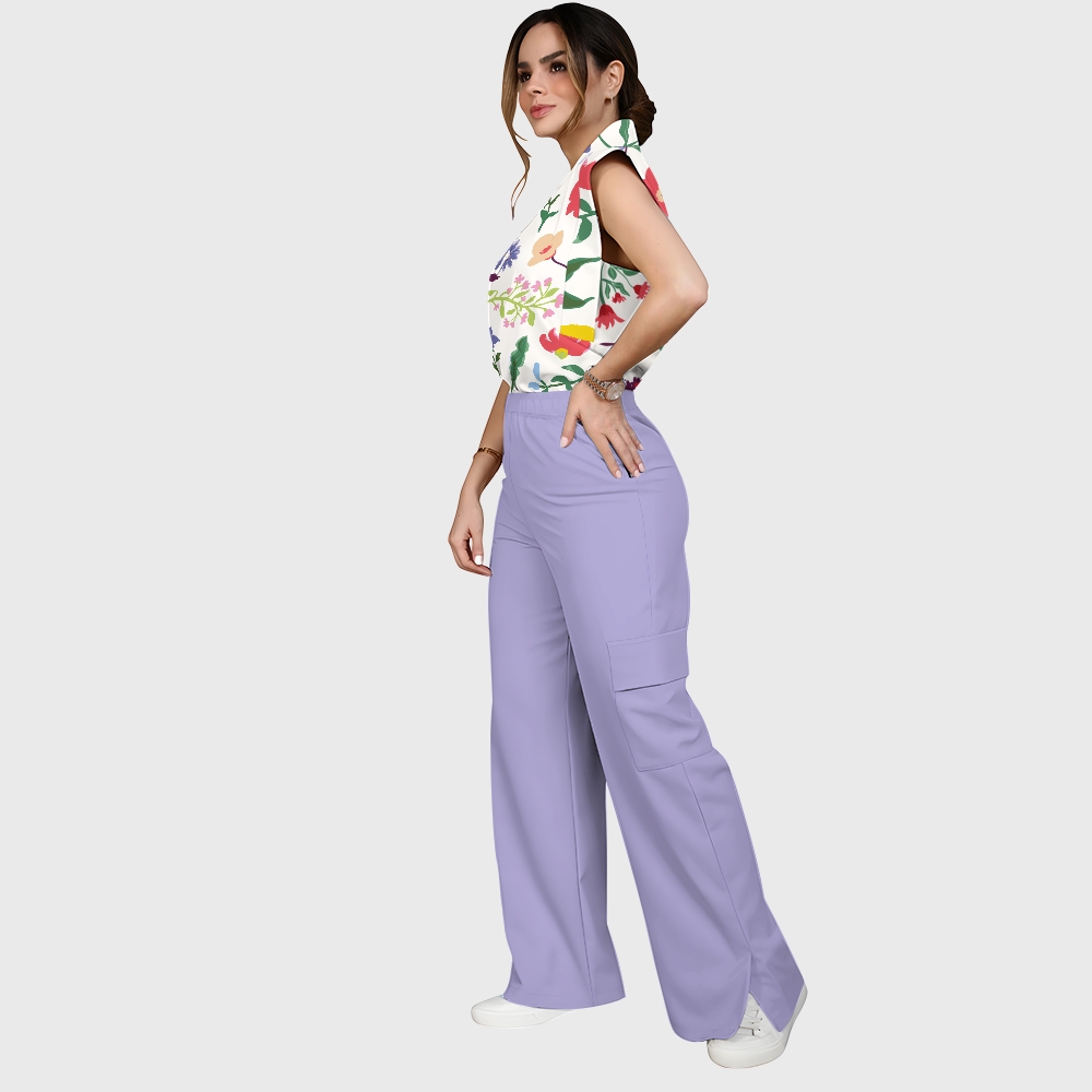 Women's Earth Day Daisies Printed Scrub Set SF02