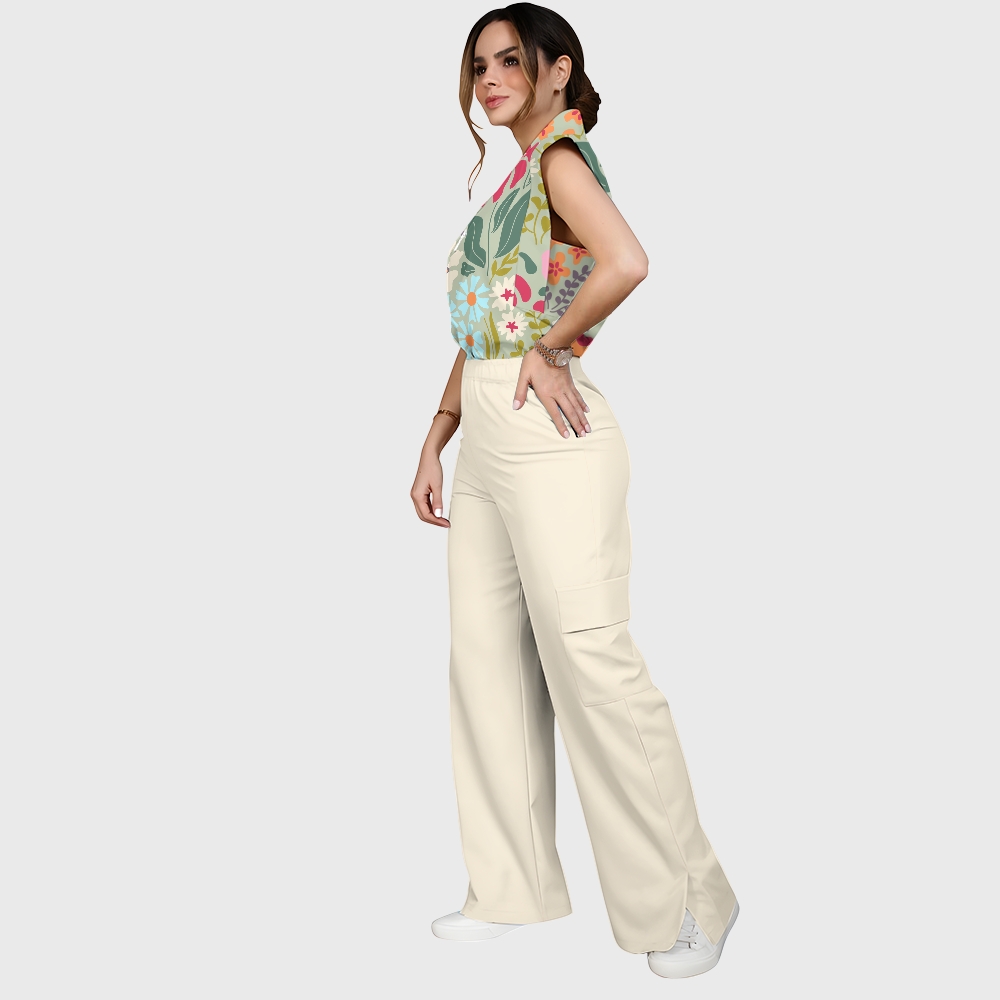 Women's Retro Psychedelic Floral Printed Scrub Set SF03