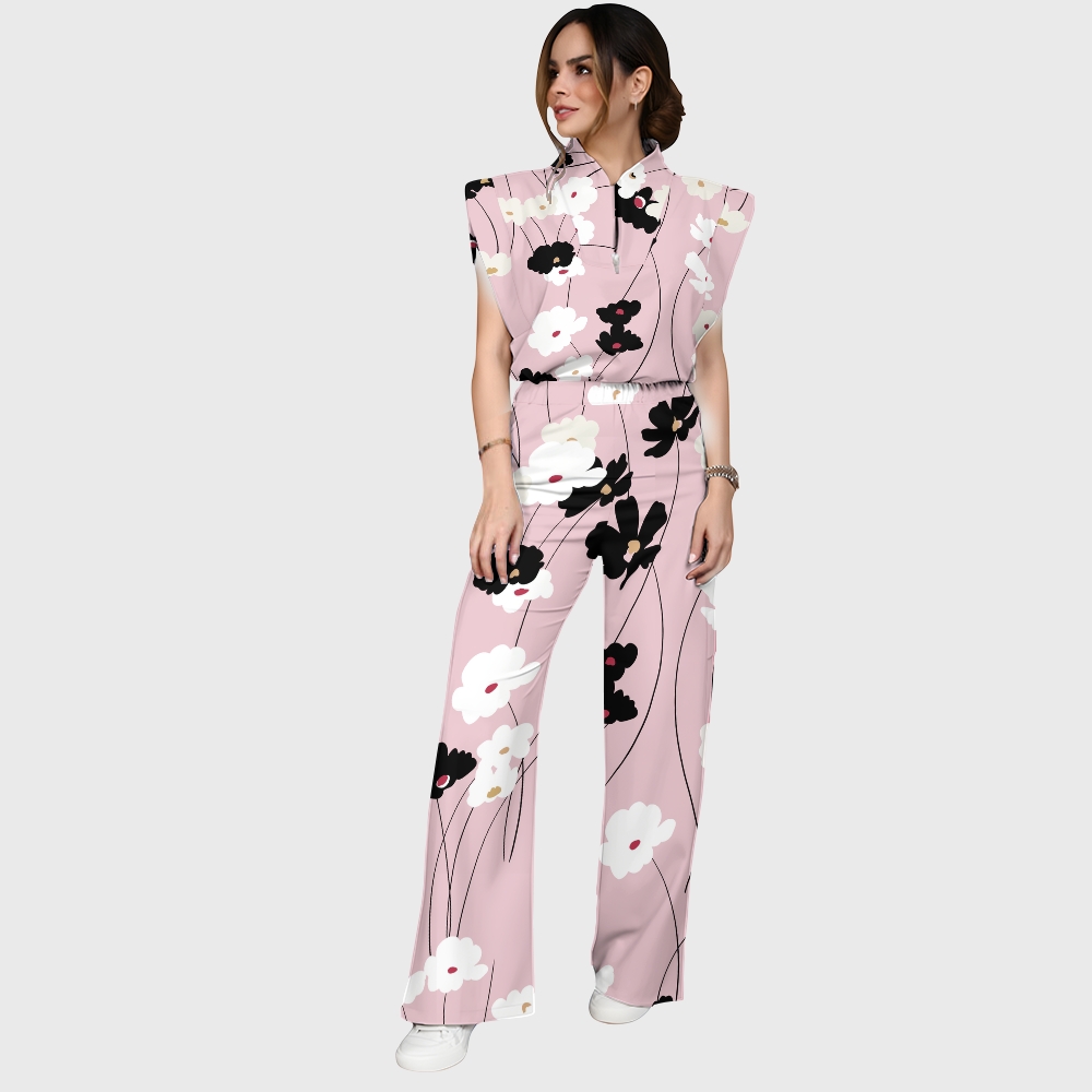 Women's Floral Printed Scrub Set SF05