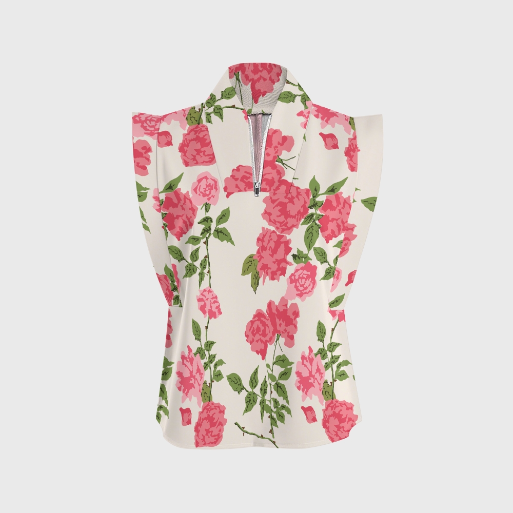 Women's Romantic Rose Garden Printed Scrub Set SF06