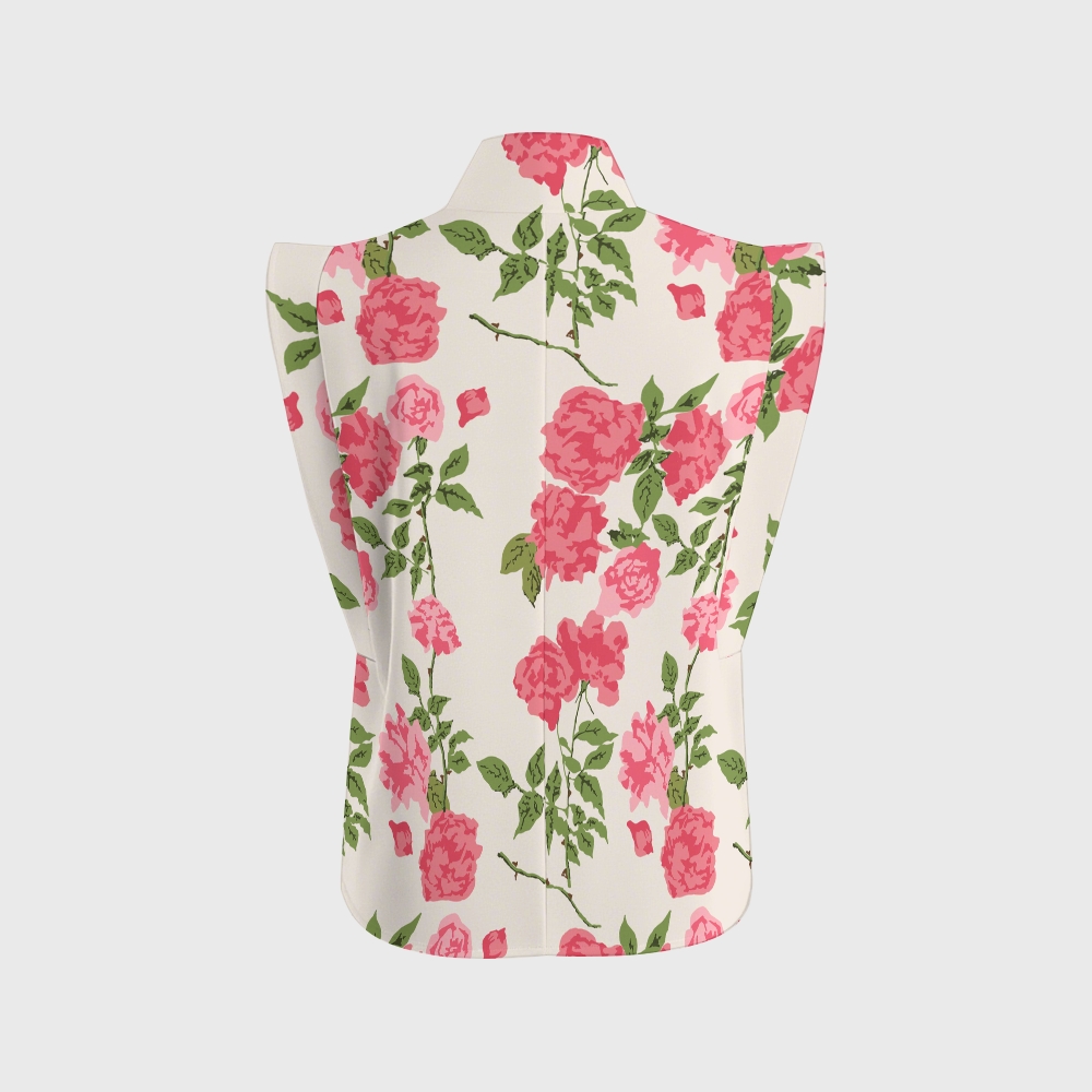 Women's Romantic Rose Garden Printed Scrub Set SF06