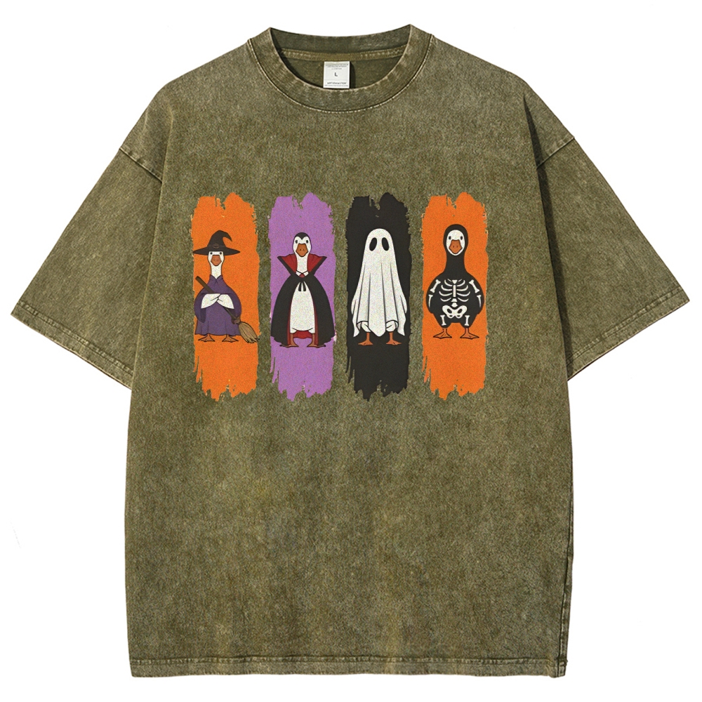 Halloween Geese Washed Vintage T-shirt