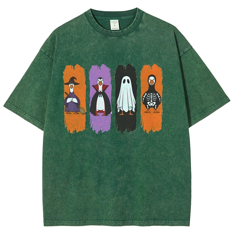 Halloween Geese Washed Vintage T-shirt