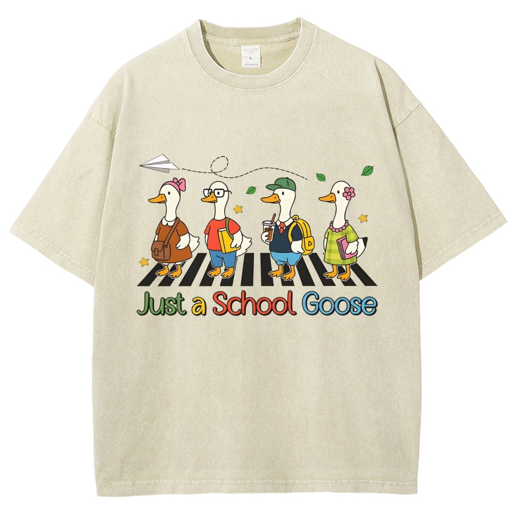 Just a School Goose Washed Vintage T-shirt
