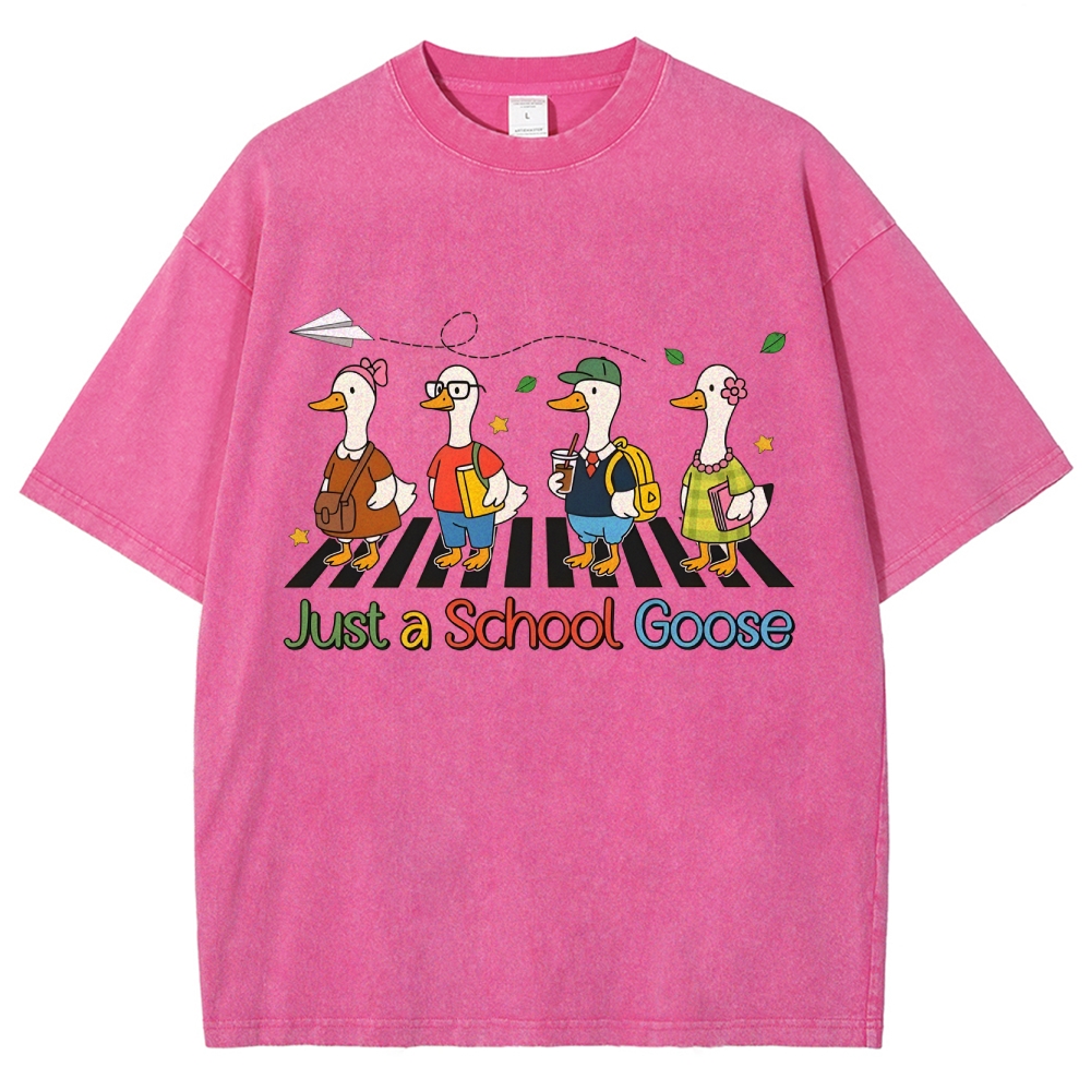 Just a School Goose Washed Vintage T-shirt