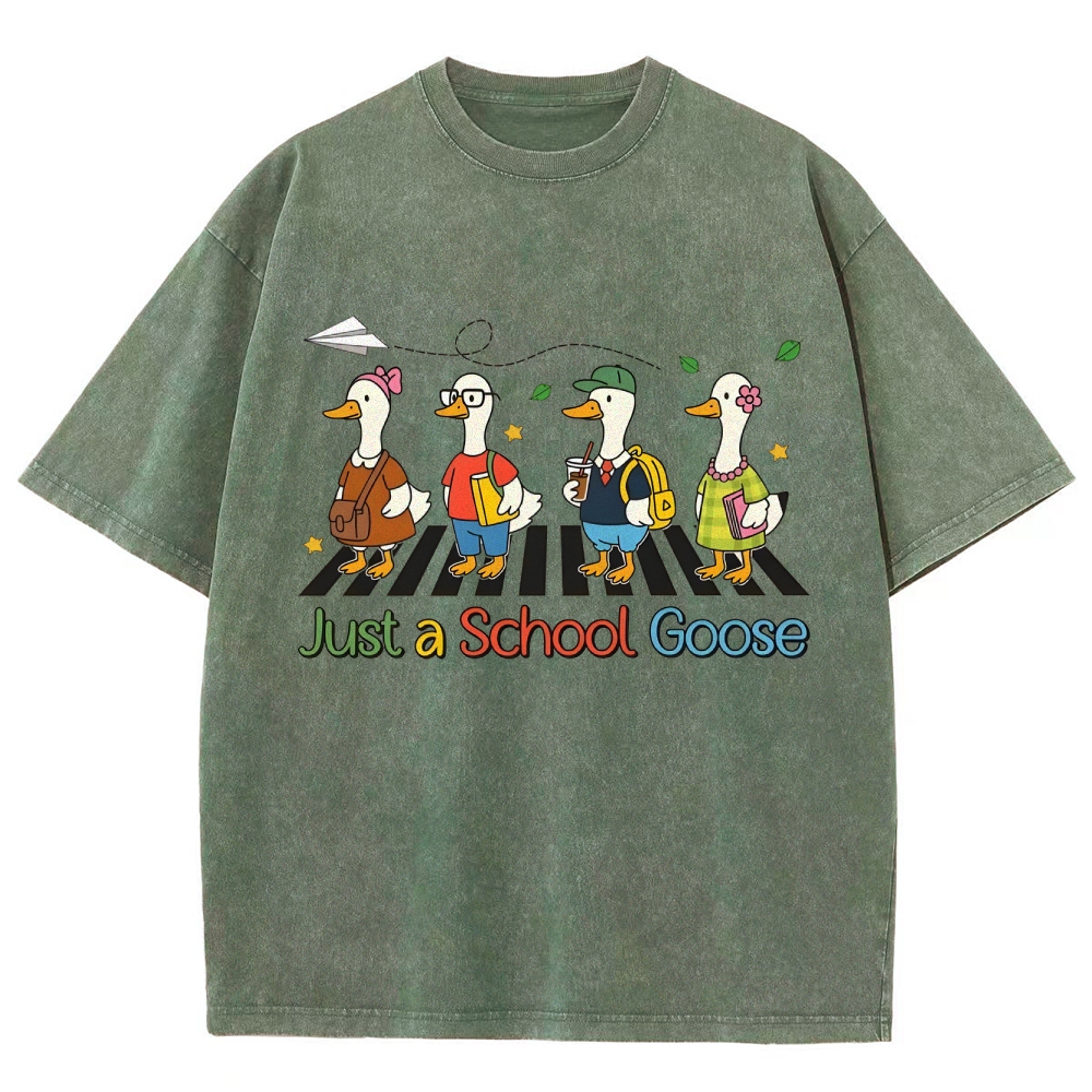 Just a School Goose Washed Vintage T-shirt