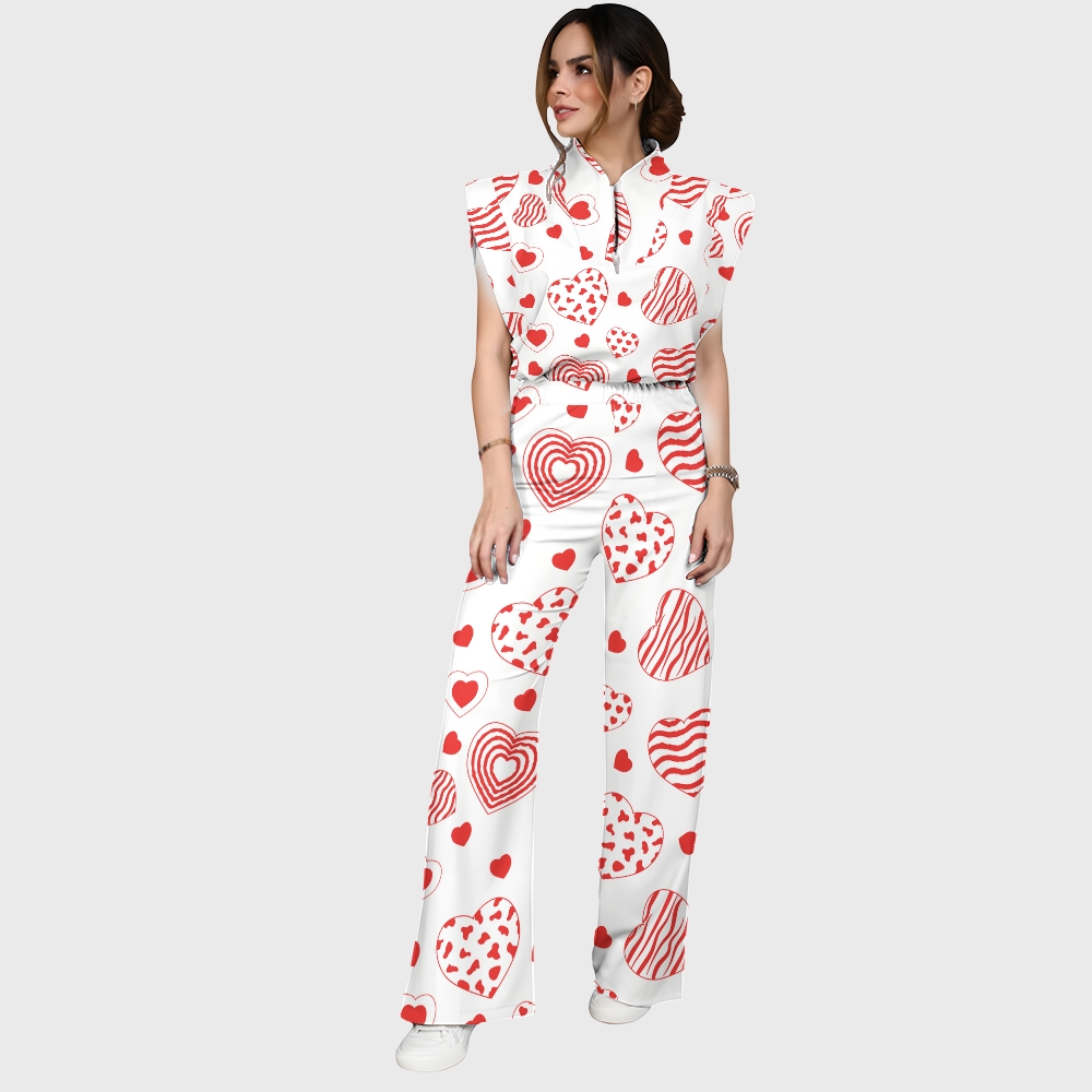 Women's Boho Hearts Printed Scrub Set CL01