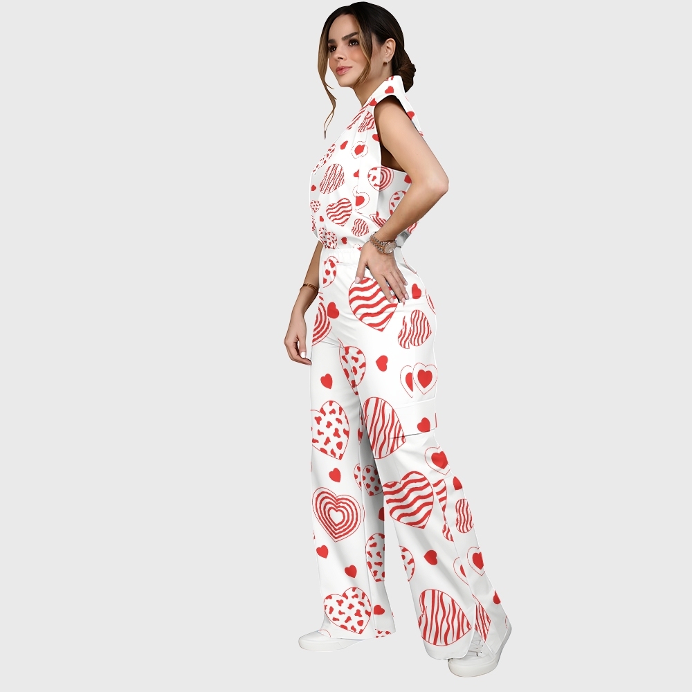 Women's Boho Hearts Printed Scrub Set CL01