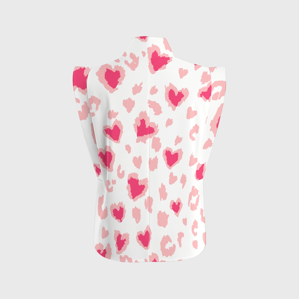 Women's Leopard Jaguar Heart Printed Scrub Set CL02