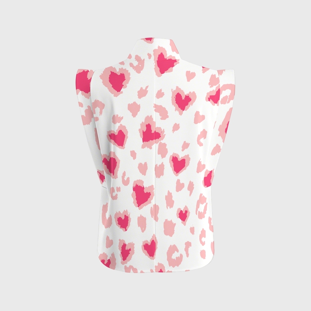 Women's Leopard Jaguar Heart Printed Scrub Set CL02