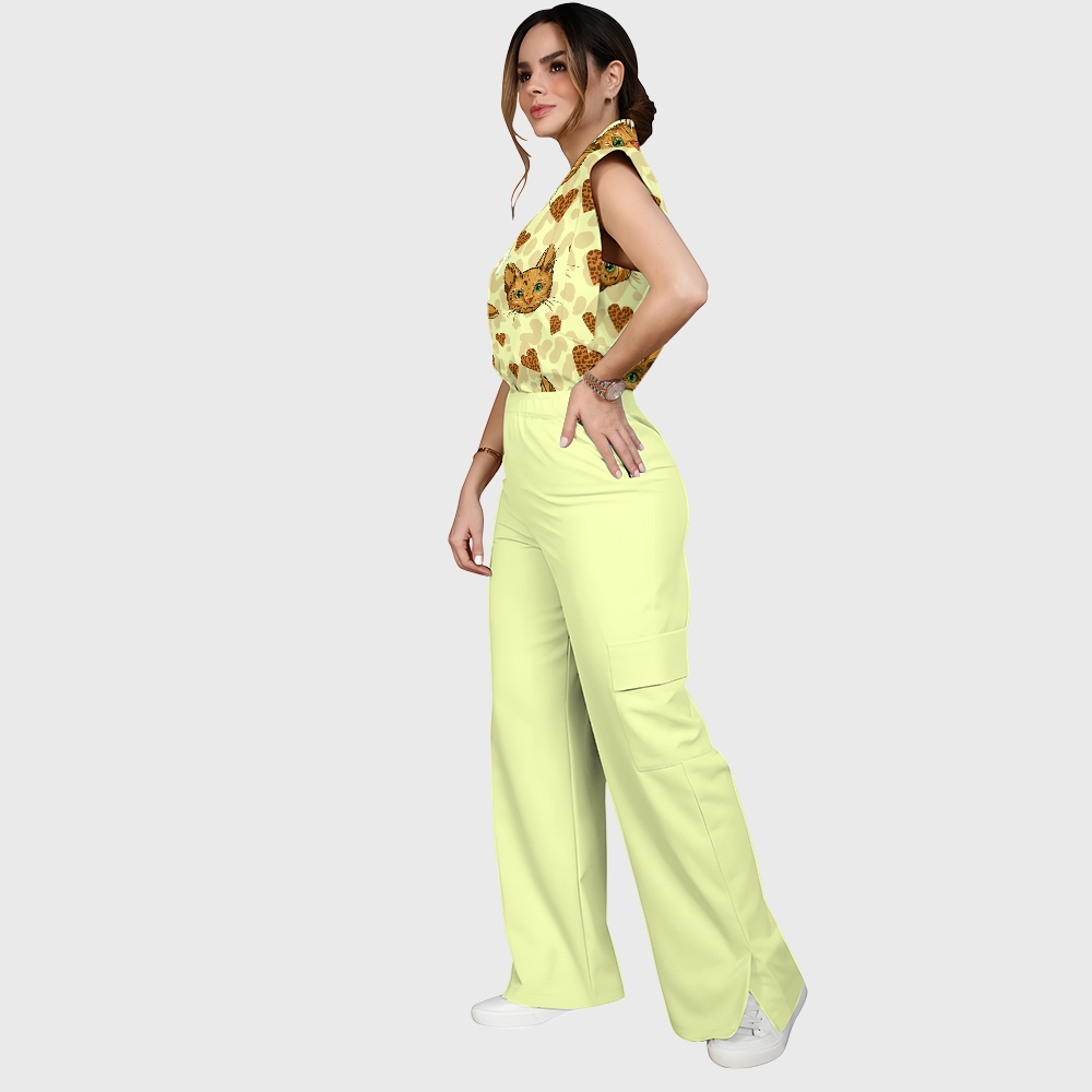 Women's Puss In Doodle Printed Scrub Set SN20